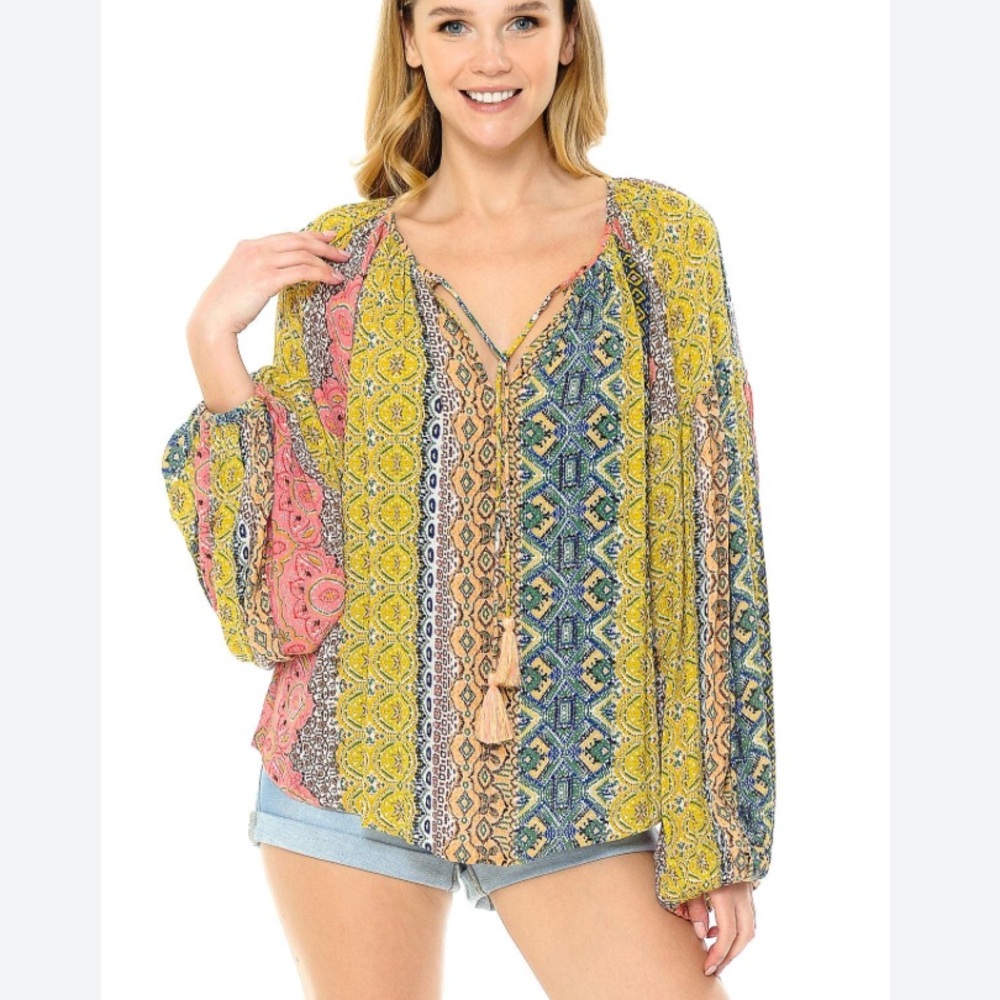 Lovestitch Multicolor Bohemian Blouse - Picture 4 of 15